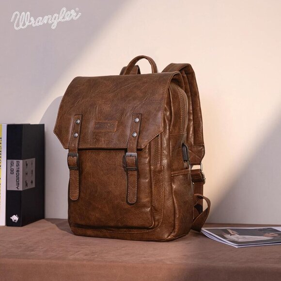 Women\'s Dark Brown Purse For Work Business Unisex Stylish Vegan Leather Backpack main image 6